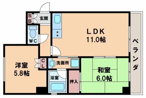 グレイス北河堀【5階】の間取り
