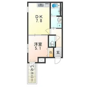 大阪府大阪市東住吉区今川4丁目【アパート】の間取り