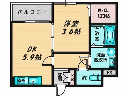 コスモクレスト荒本【3階】の間取り