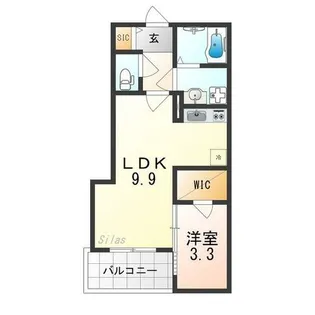 ジーメゾン岸和田ラクセル【1階】の間取り