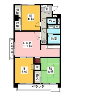 サンライズ旭【3階】の間取り