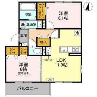 GRAMM奥海印寺 WEST【3階】の間取り
