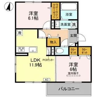 GRAMM奥海印寺 WEST【3階】の間取り