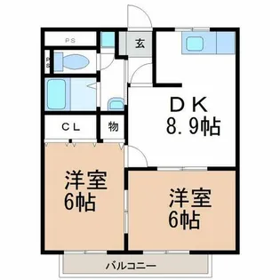 シティハイツ高浜【203号室】の間取り