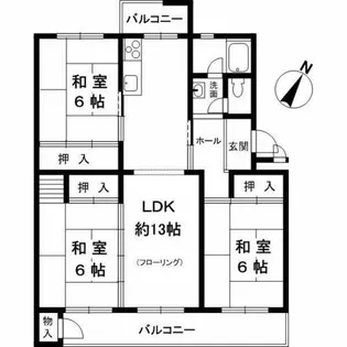 須磨一ノ谷グリーンハイツC棟【5階】の間取り