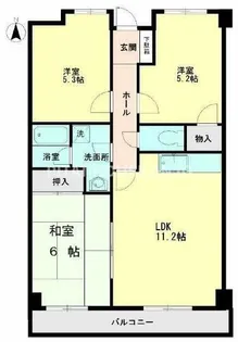 ソレイユ伊吹【203号室】の間取り
