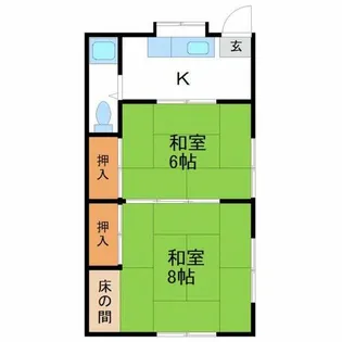 たちばな荘【1階】の間取り