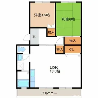 ハピネス緑【2階】の間取り