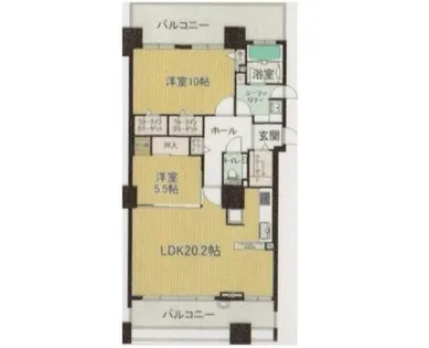 グランファーレ学園前ルネッサンスグランデ【663号室】の間取り