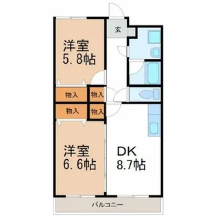 レジデンスあおみ【302号室】の間取り
