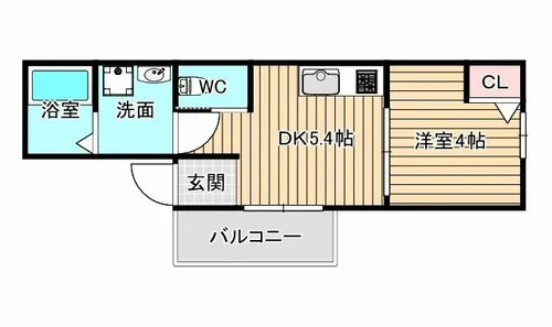 サンエイハイツ玉川【1階】の間取り