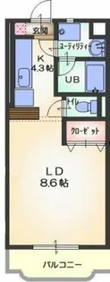 SANTOPIA-SEN【105号室】の間取り