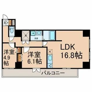 Casa VERDE【1103号室】の間取り