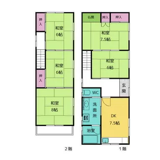 愛知県一宮市多加木4丁目【一戸建】の間取り