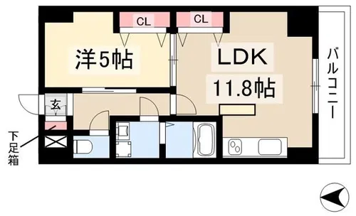 パンジー豆田【205号室】の間取り