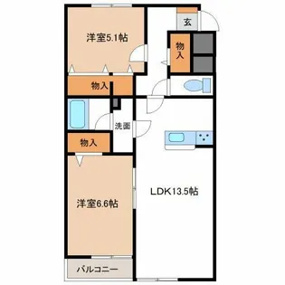 Hanare【103号室】の間取り