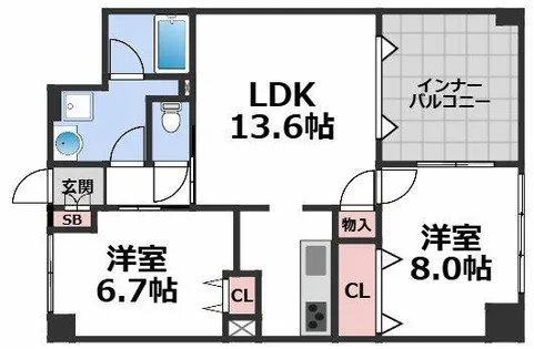 ラフルール【5階】の間取り