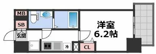 エグゼ大阪CITY ZWEI【9階】の間取り
