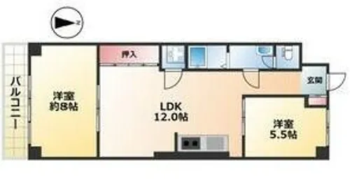 シーズンコート本陣通【6階】の間取り