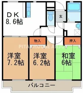 ソレアード・パラシオン【402号室】の間取り