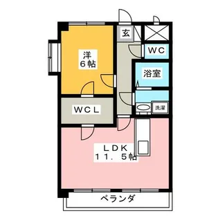 ロワⅡ森田町【1階】の間取り