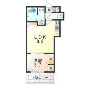 ジーメゾン岸和田ラクセル【3階】の間取り