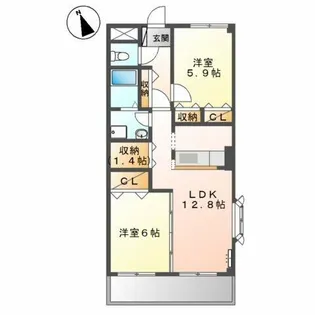 エスポアシャトレーン・コジマ【2階】の間取り