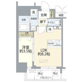 ディアレイシャス湊川公園【3階】の間取り