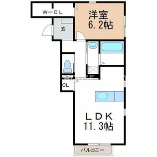 ストーク室町【101号室】の間取り