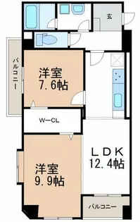 サンコートHANNOKI【103号室】の間取り