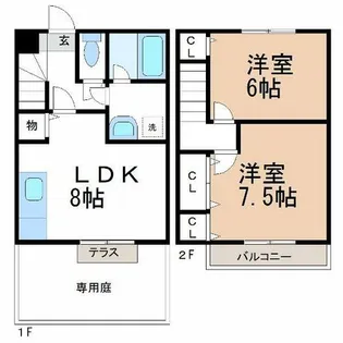 メゾウッド岡田【2階】の間取り