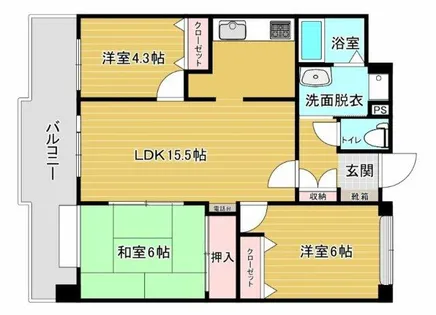 西新中央パークマンション【2階】の間取り