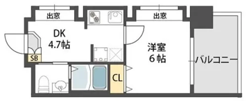 コンチネンタル東小橋【7階】の間取り