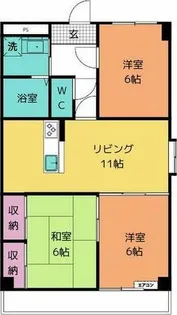 グリーンヒル大和Ⅱ【106号室】の間取り
