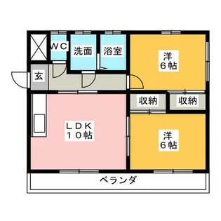 2LDKの間取り画像