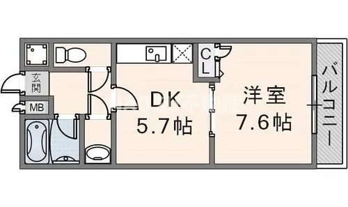 コンフォート玉串【105号室】の間取り