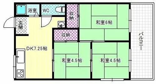 清水ハイツB棟【2階】の間取り