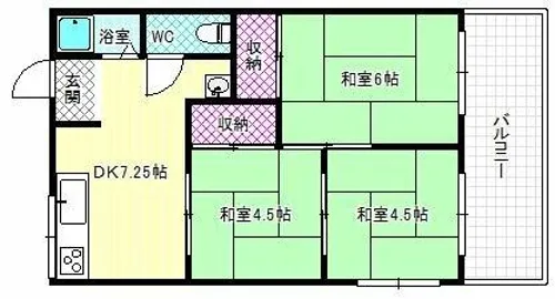 清水ハイツB棟【2階】の間取り