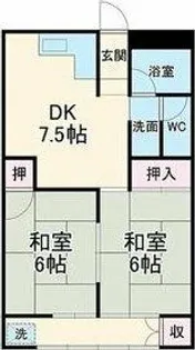 コーポゆの木【4階】の間取り