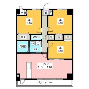 愛知県名古屋市東区徳川1丁目【マンション】の間取り