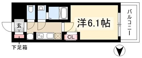 プレサンス太閤通ファシール【8階】の間取り