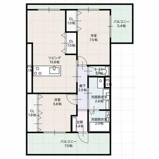 プラーンソレイユ池見【A-1号室】の間取り