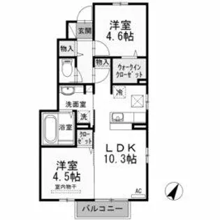 Casa Felice B棟【1階】の間取り