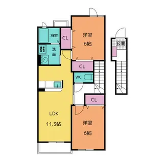 メゾン アルモニー【2階】の間取り