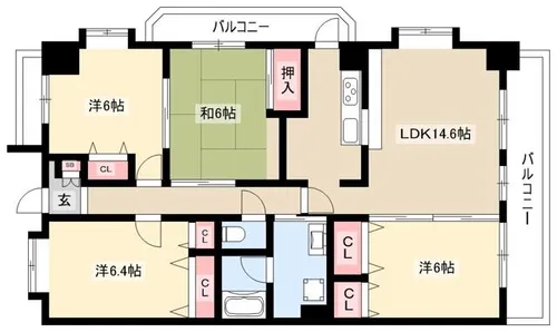 リーフマンショングランディア【501号室】の間取り