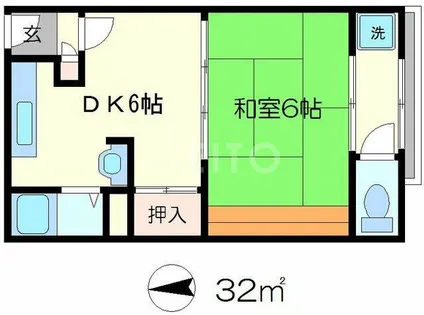アミティエ一乗寺【1階】の間取り