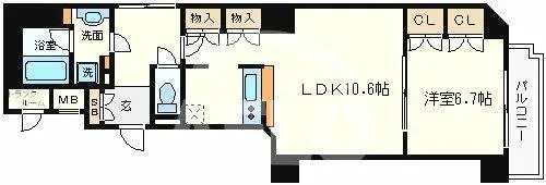 南堀江アパートメントグランデ【11階】の間取り
