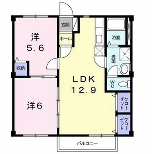 クレセントA【2階】の間取り