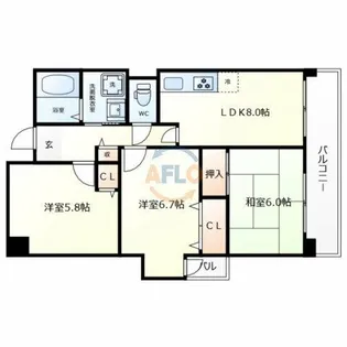 ベルメゾン堺【2階】の間取り