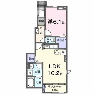 グローリア・ヒデ B【1階】の間取り